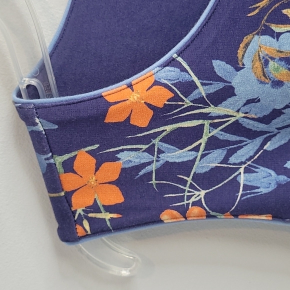 Lands' End Blue Floral Juniper Botanical Pockets Keyhole Sheath Dress Size 14 - Picture 2 of 8